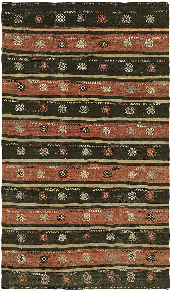 6' 2'' x 10' 4'' - Anatolian Hand-Woven Kilim Rug