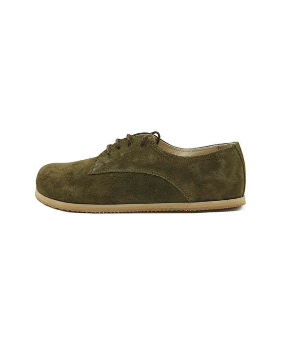 Ellis Handmade Green Color Suede Women’s Oxford Shoes