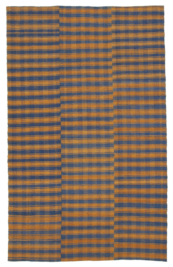 6' 3'' x 9' 11'' Brown Color Thin Kilim Rug