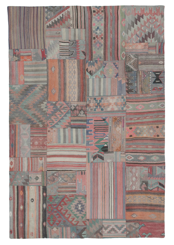 7x10 Multicolor Kilim Patchwork Rug - 30468