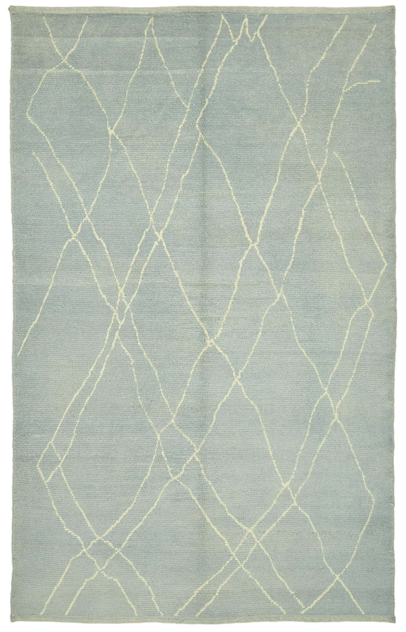 6' 2'' x 9' 7'' Blue Moroccan Rug