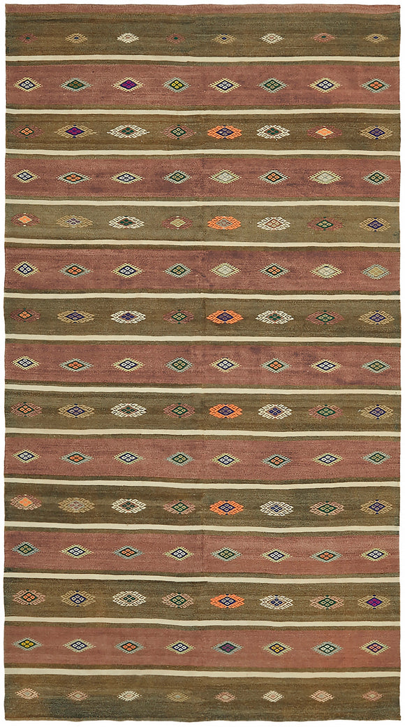 5' 8'' x 10' 3'' Anatolian Handmade Kilim Rug