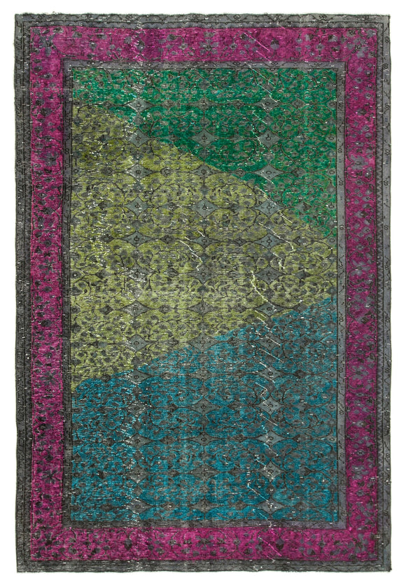 6' 9'' x 9' 11'' Turkish Hand Carved Rug