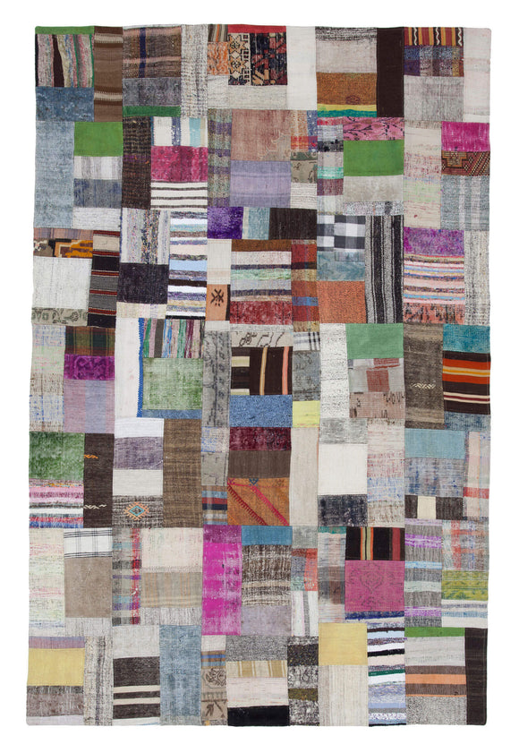 6' 6'' x 9' 11'' Vintage Turkish Patchwork Kilim Rug