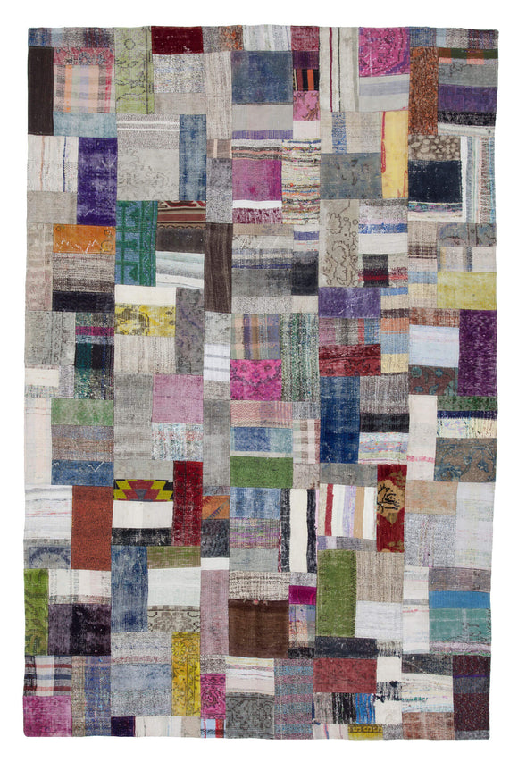 6' 7'' x 9' 11'' Vintage Turkish Patchwork Kilim Rug