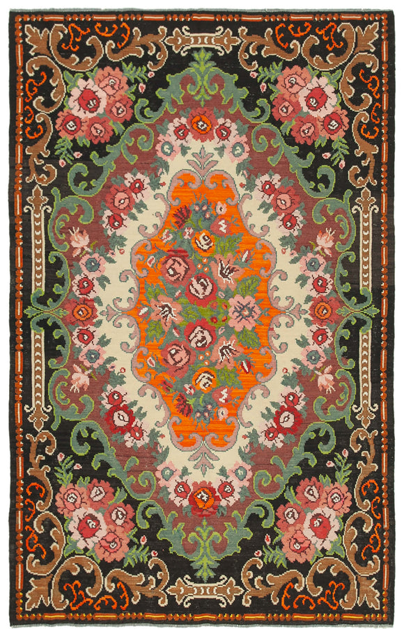 6' 11'' x 10' 6'' Traditional Moldovan Flat-Weaves Kilim