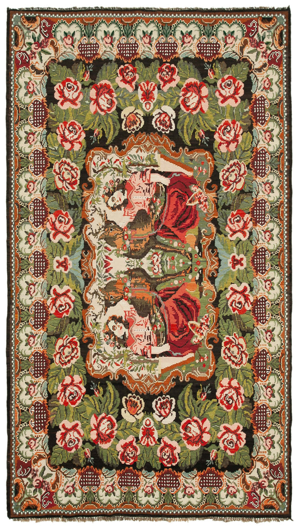 6' 4'' x 11' 2'' Moldovan Rose Kilim