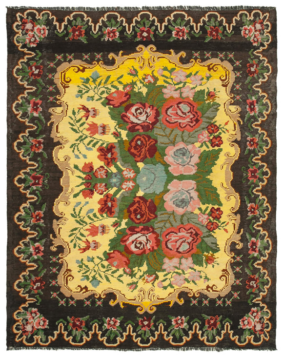 6' 7'' x 8' 1'' Handmade Moldovan Kilim