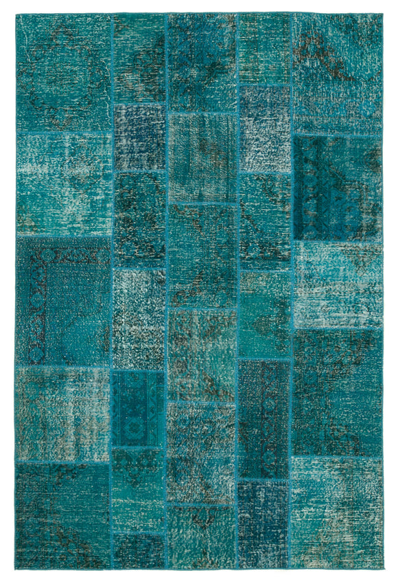 6' 7'' x 9' 9'' Hand-Knotted Turkish Patchwork Rug
