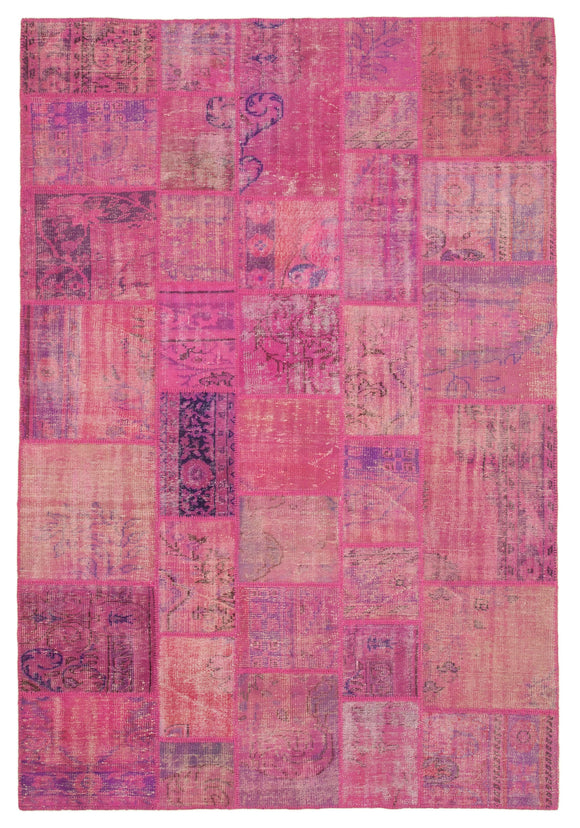 6' 8'' x 9' 9'' Hand-Knotted Turkish Patchwork Rug