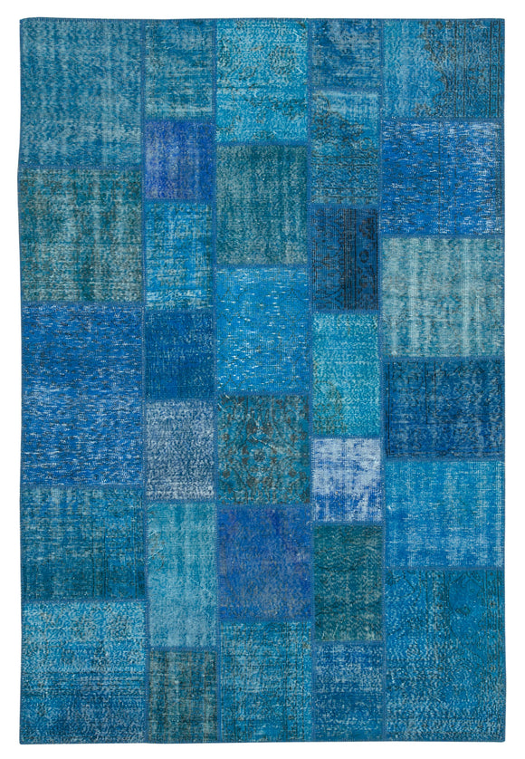 6' 9'' x 10' 0'' Hand-Knotted Turkish Patchwork Rug