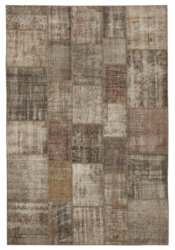 6' 8'' x 9' 11'' Hand-Knotted Turkish Patchwork Rug