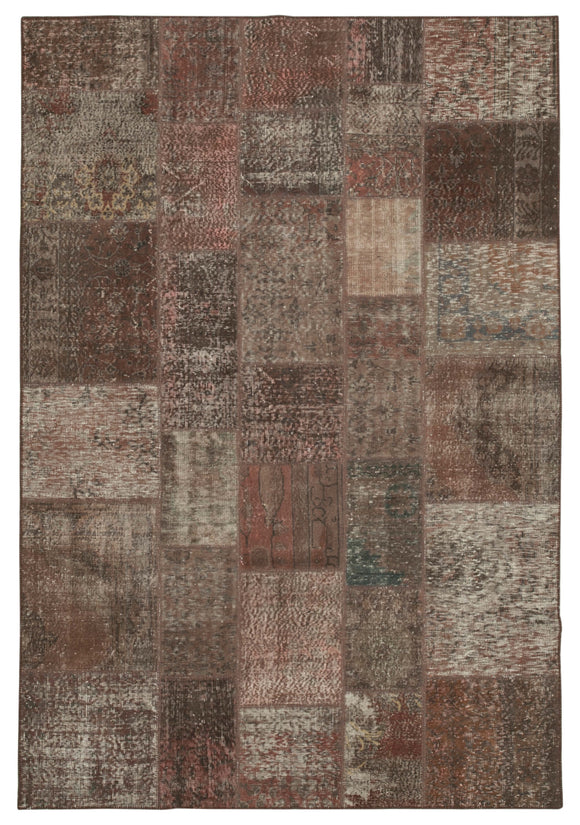 6' 8'' x 9' 10'' Hand-Knotted Turkish Patchwork Rug