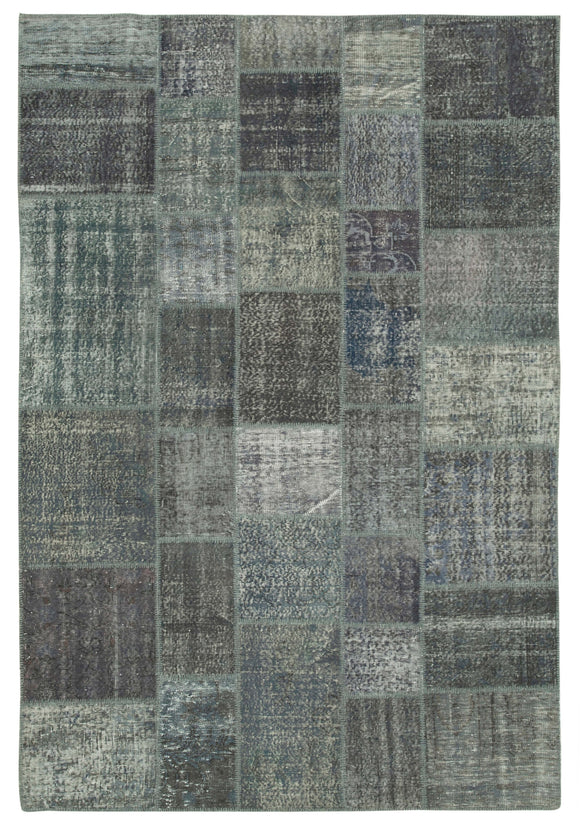 6' 9'' x 9' 11'' Hand-Knotted Turkish Patchwork Rug