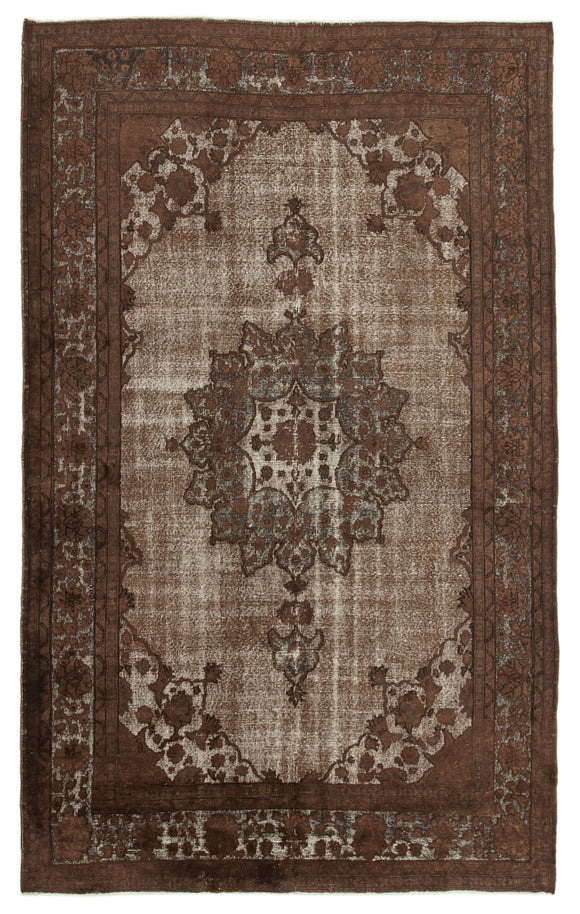 6' 8'' x 11' Turkish Hand Carved Rug