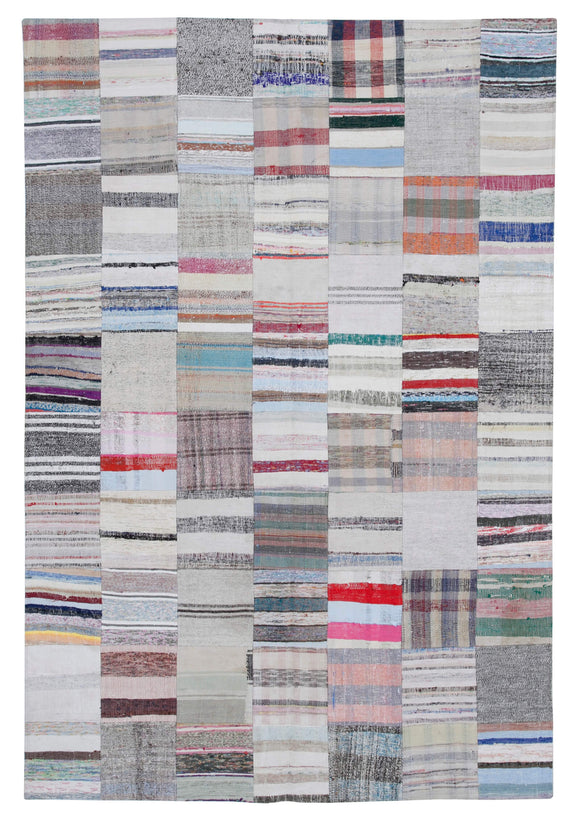 6' 8'' x 9' 10'' Vintage Turkish Patchwork Kilim Rug