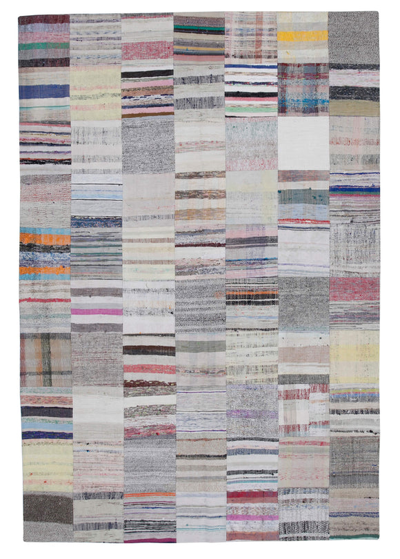 6' 7'' x 9' 10'' Vintage Turkish Patchwork Kilim Rug