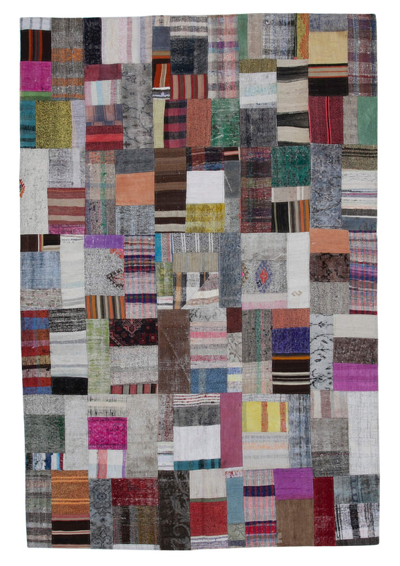 6' 7'' x 9' 10'' Vintage Turkish Patchwork Kilim Rug