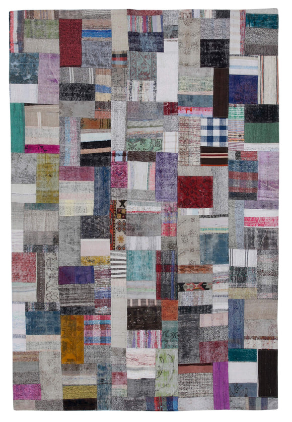 6' 7'' x 9' 8'' Vintage Turkish Patchwork Kilim Rug