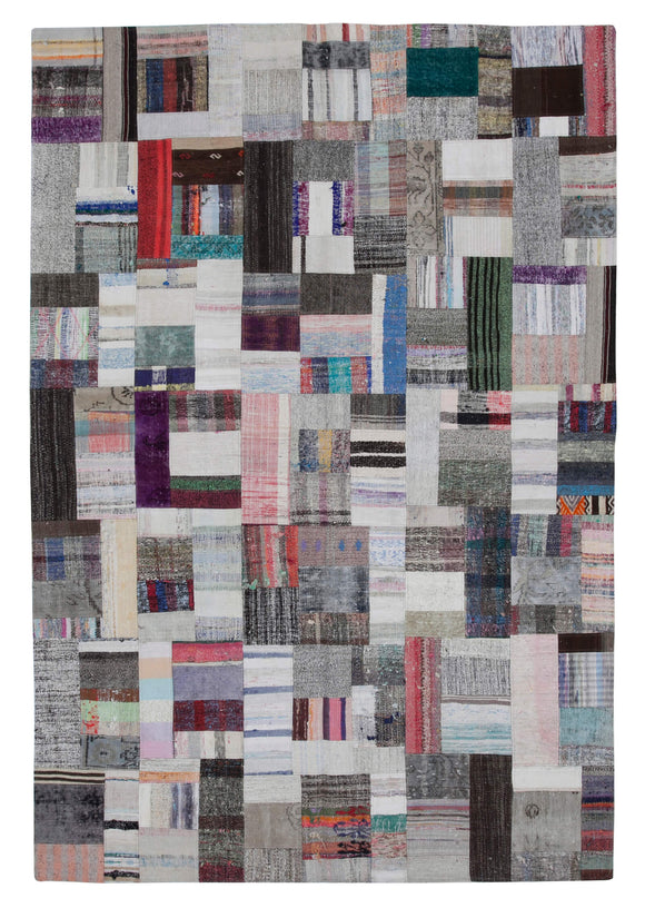 6' 10'' x 10' Vintage Turkish Patchwork Kilim Rug