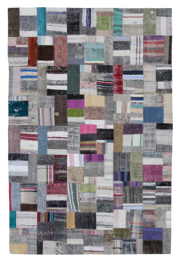 6' 7'' x 10' Vintage Turkish Patchwork Kilim Rug