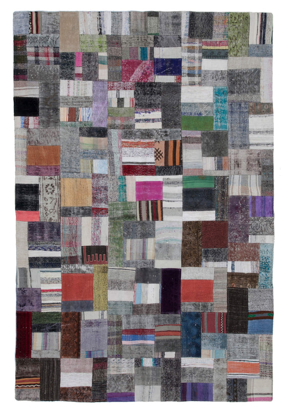 6' 7'' x 9' 11'' Vintage Turkish Patchwork Kilim Rug