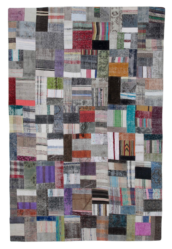 6' 6'' x 9' 11'' Vintage Turkish Patchwork Kilim Rug