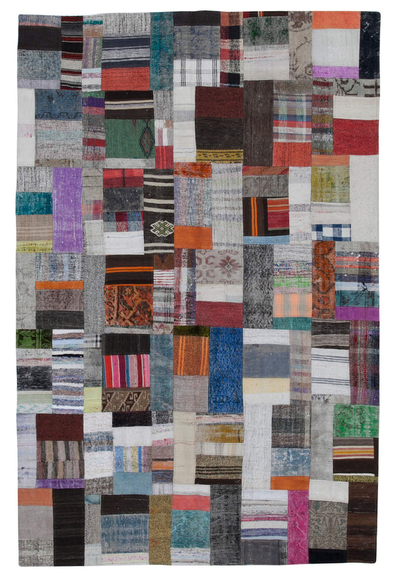 6' 7'' x 10' Vintage Turkish Patchwork Kilim Rug