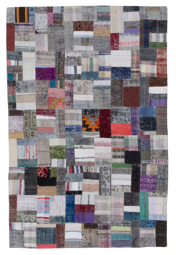 6' 6'' x 9' 11'' Vintage Turkish Patchwork Kilim Rug