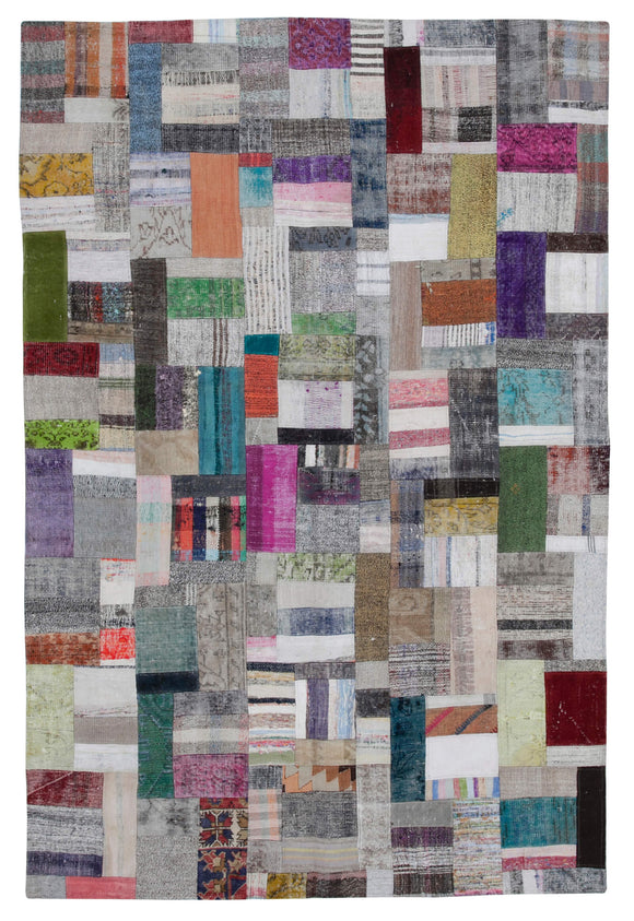 6' 6'' x 9' 11'' Vintage Turkish Patchwork Kilim Rug