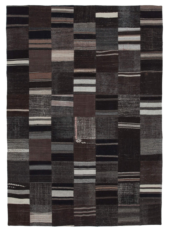 6' 11'' x 9' 11'' Vintage Turkish Patchwork Kilim Rug