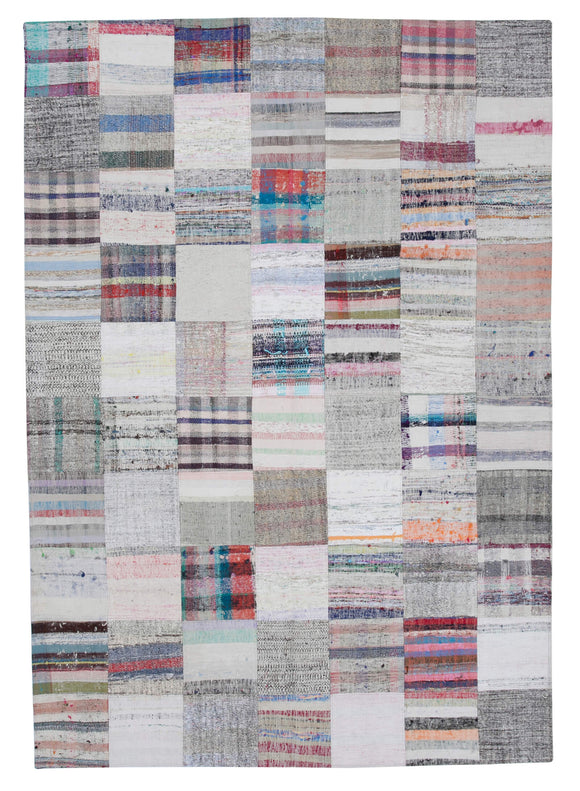 6' 11'' x 10' Vintage Turkish Patchwork Kilim Rug
