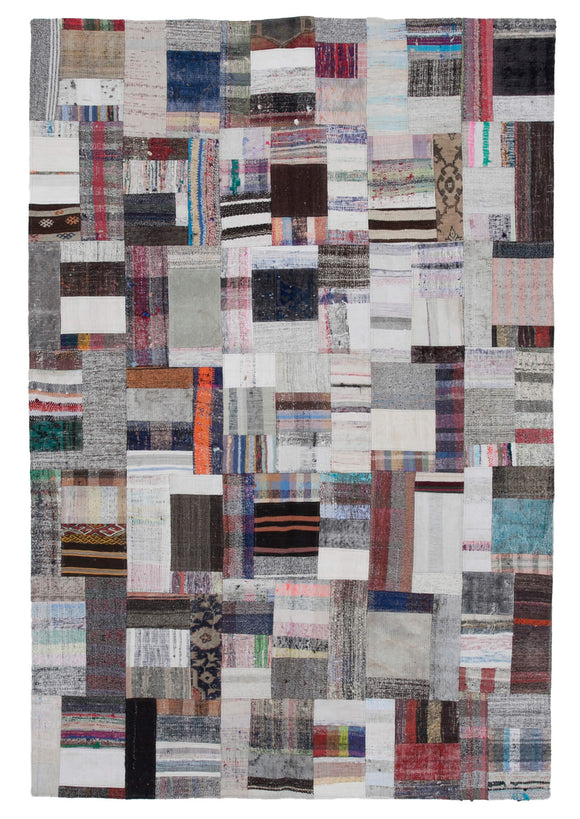 6' 9'' x 10' Vintage Turkish Patchwork Kilim Rug