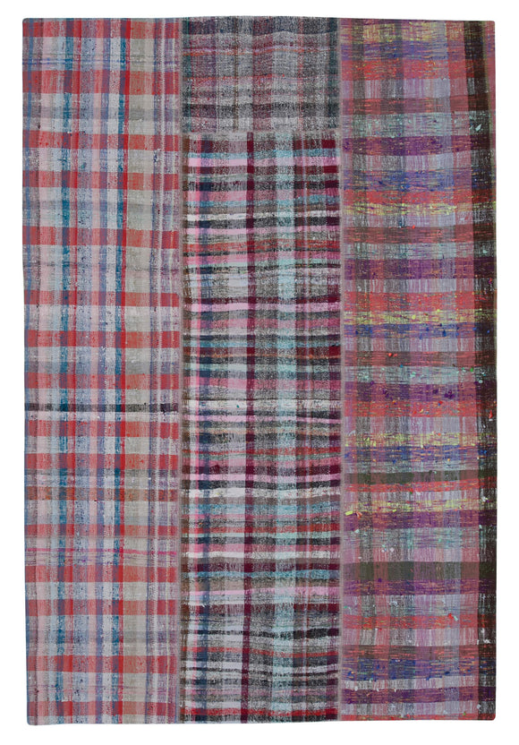 6' 6'' x 9' 9'' Vintage Turkish Patchwork Kilim Rug