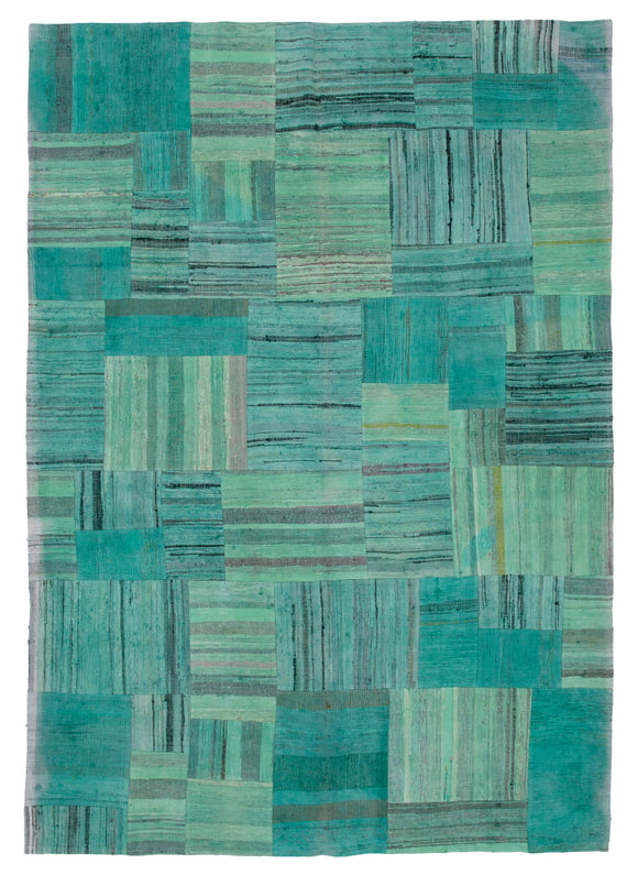 6' 11'' x 9' 9'' Vintage Turkish Patchwork Kilim Rug