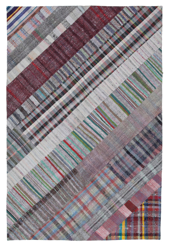 6' 8'' x 9' 11'' Vintage Turkish Patchwork Kilim Rug