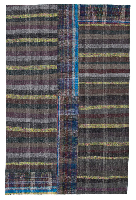 6' 5'' x 9' 10'' Vintage Turkish Patchwork Kilim Rug