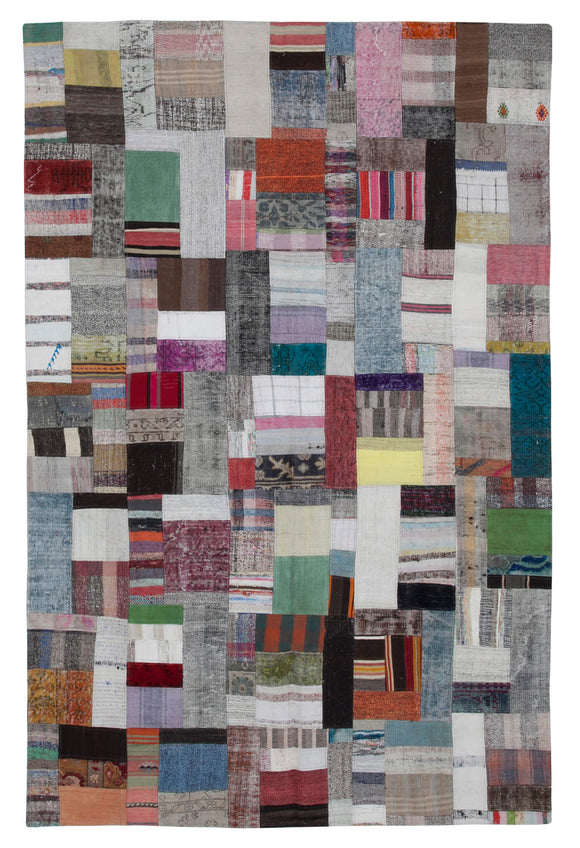 6' 7'' x 10' Vintage Turkish Patchwork Kilim Rug