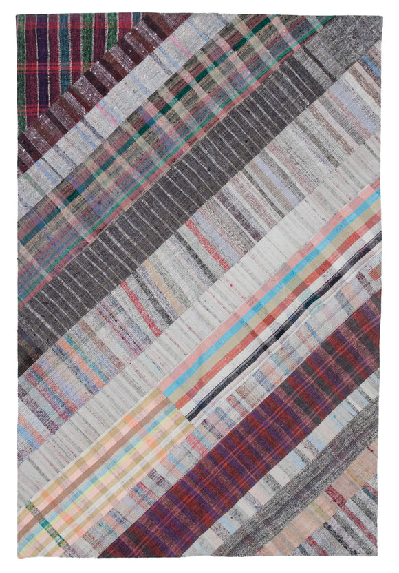 6' 8'' x 9' 11'' Vintage Turkish Patchwork Kilim Rug