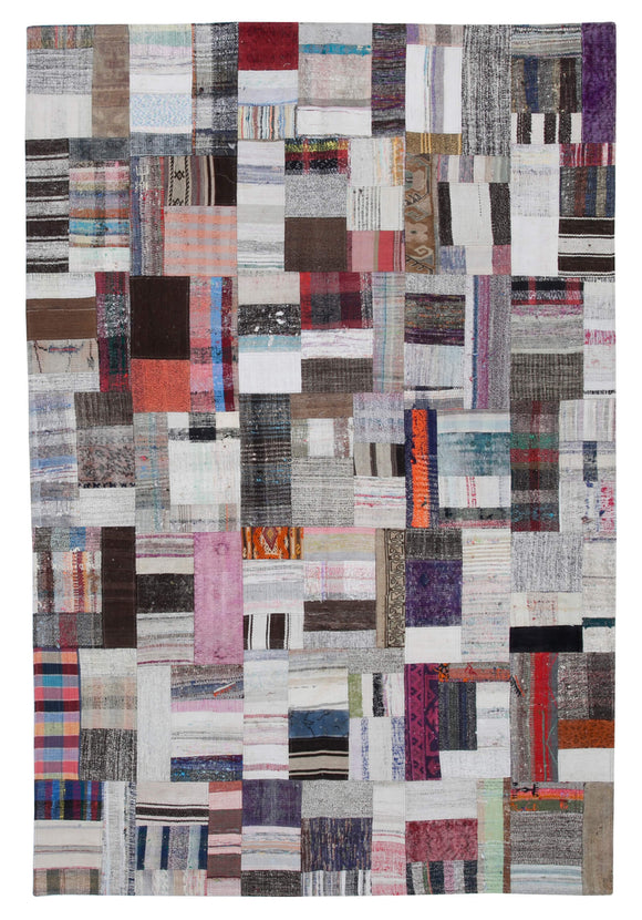 6' 9'' x 10' Vintage Turkish Patchwork Kilim Rug