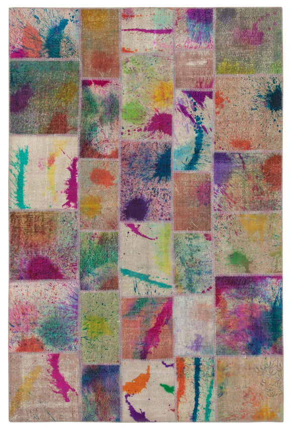 6' 8'' x 10' 0'' Hand-Knotted Turkish Patchwork Rug