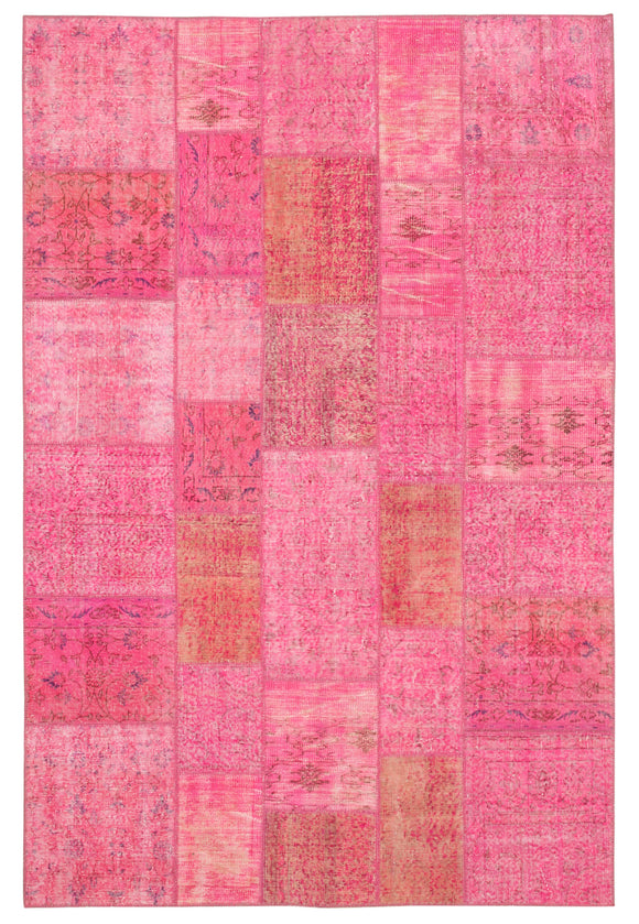 6' 7'' x 9' 10'' Hand-Knotted Turkish Patchwork Rug