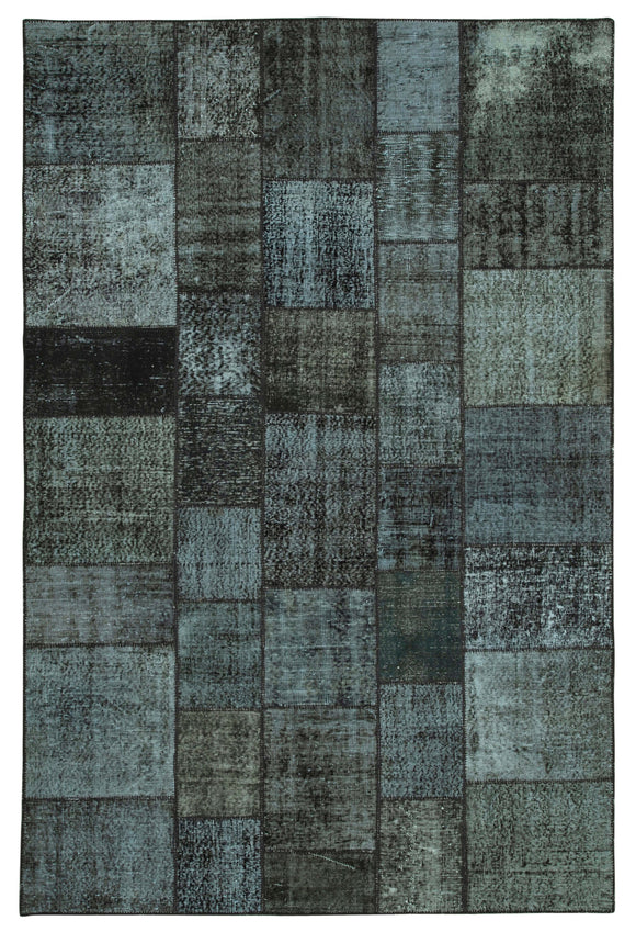 6' 7'' x 9' 10'' Hand-Knotted Turkish Patchwork Rug