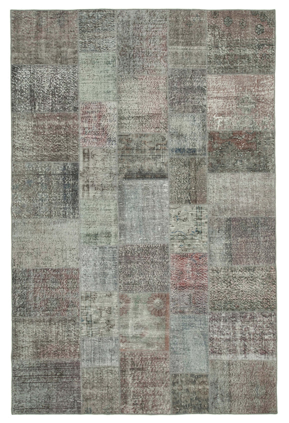 6' 6'' x 9' 11'' Hand-Knotted Turkish Patchwork Rug