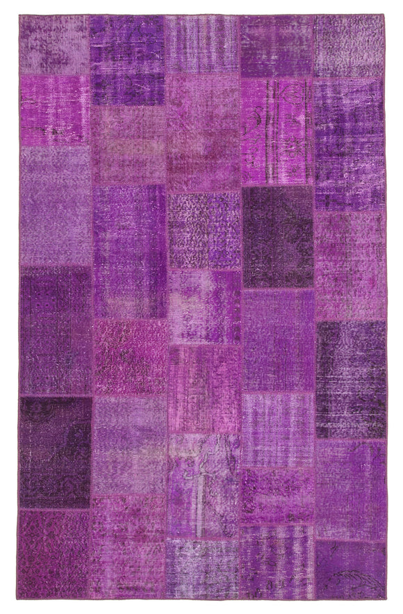 6' 3'' x 9' 10'' Hand-Knotted Turkish Patchwork Rug