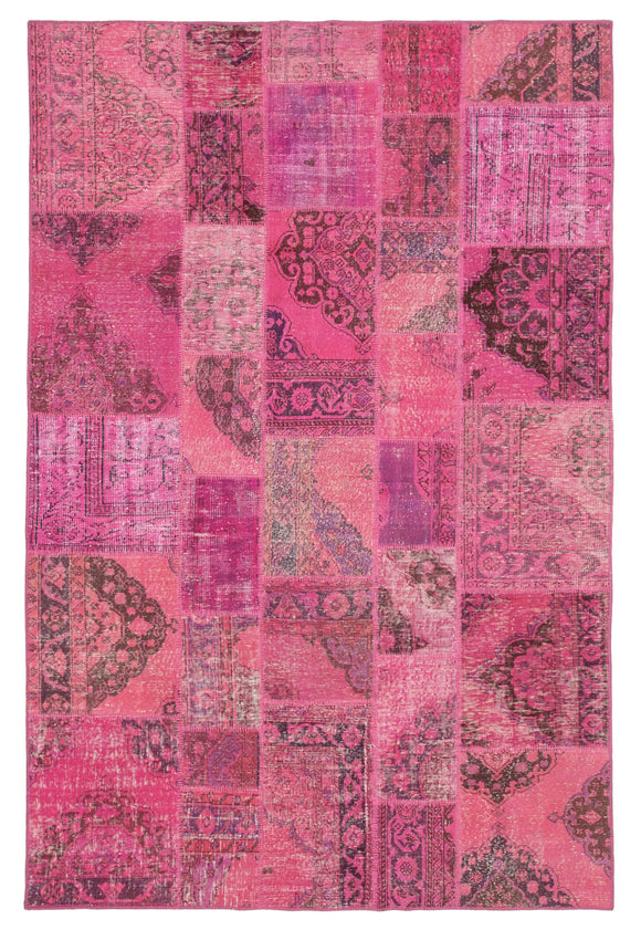 6' 7'' x 9' 10'' Hand-Knotted Turkish Patchwork Rug