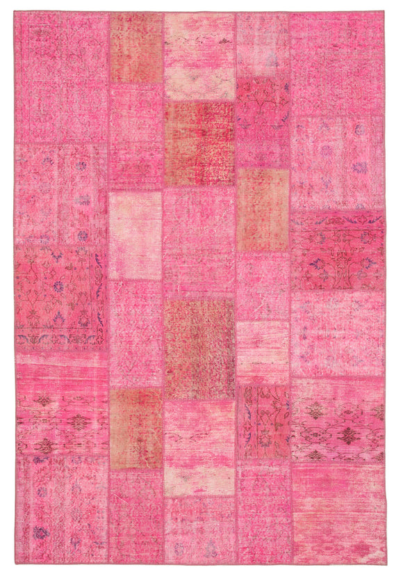 6' 8'' x 9' 10'' Hand-Knotted Turkish Patchwork Rug
