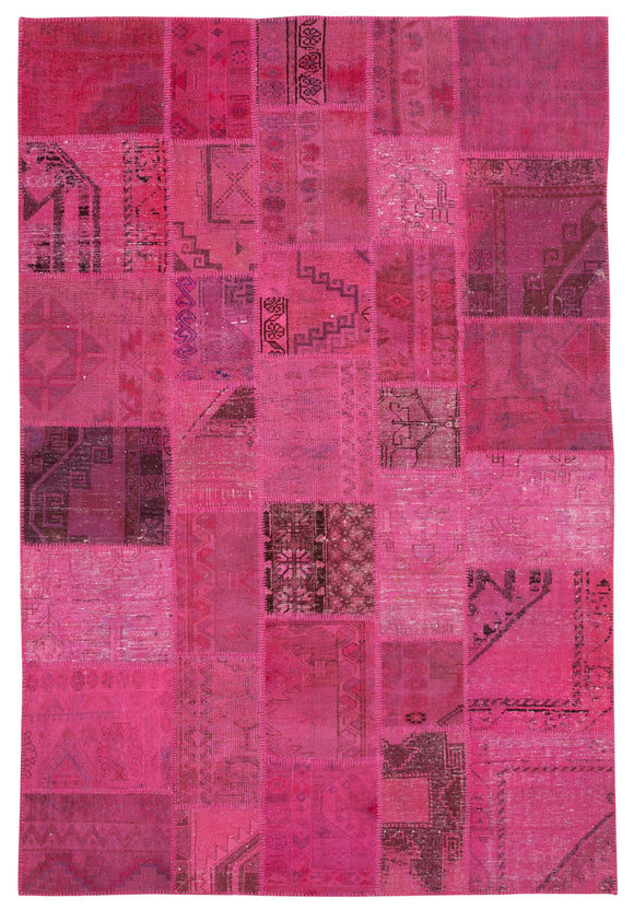 6' 8'' x 9' 11'' Hand-Knotted Turkish Patchwork Rug