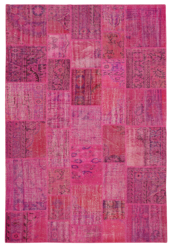 6' 9'' x 9' 11'' Hand-Knotted Turkish Patchwork Rug