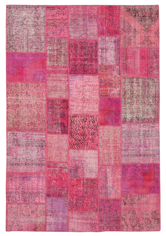 6' 9'' x 9' 10'' Hand-Knotted Turkish Patchwork Rug